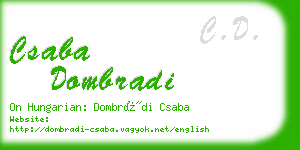 csaba dombradi business card